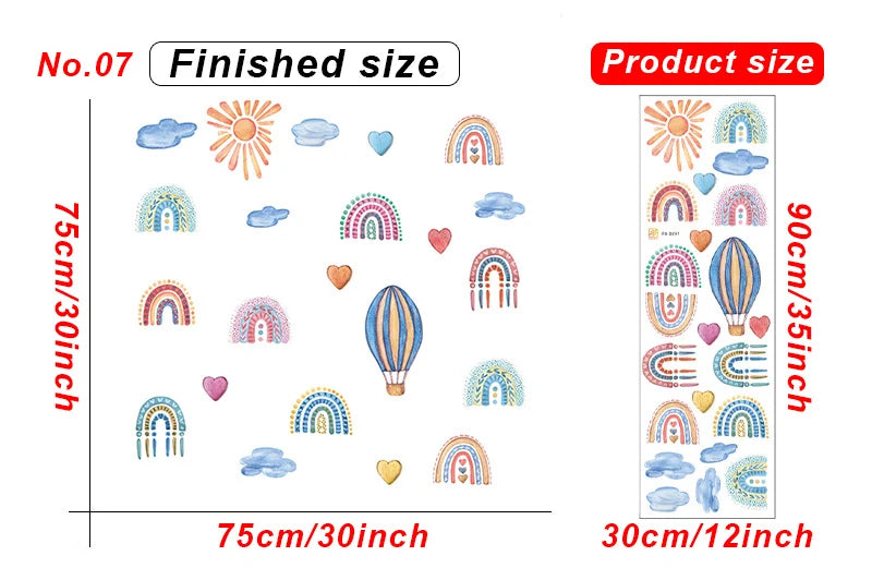 1x Cartoon Arch Rainbow DIY Wall Stickers for Baby Room Kids Bedroom Nursery Window Decor Removable PVC Decals Home Pieces Mural-HomeDecorDecals_com