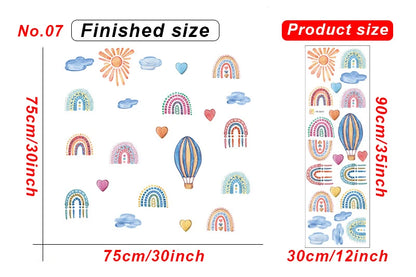 1x Cartoon Arch Rainbow DIY Wall Stickers for Baby Room Kids Bedroom Nursery Window Decor Removable PVC Decals Home Pieces Mural-HomeDecorDecals_com