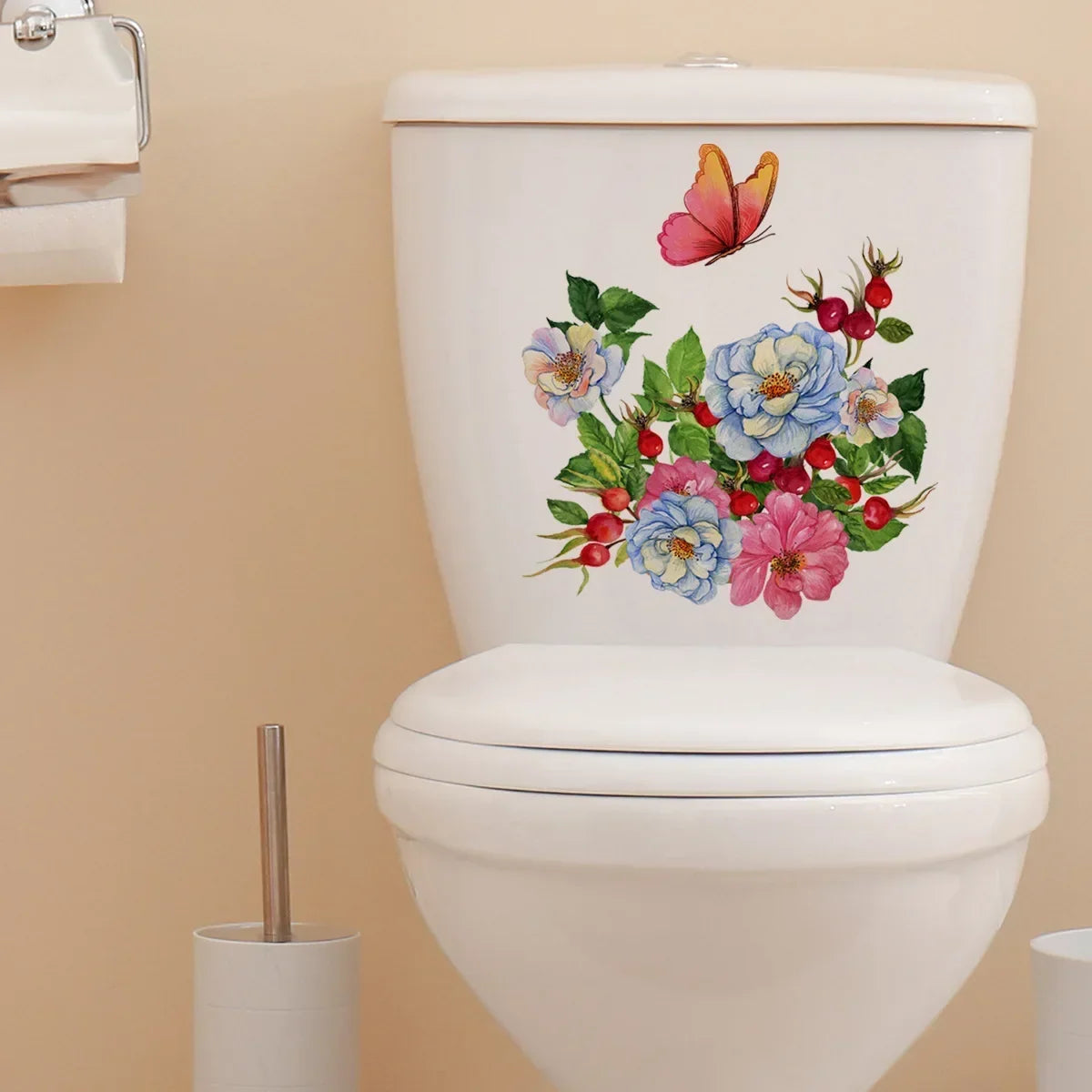 Plant Leaves Wall Sticker Toilet Sticker WC Self Adhesive Mural Beautify Flower Home Decoration Decals Refrigerator sticker-HomeDecorDecals_com