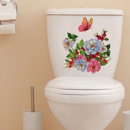 Plant Leaves Wall Sticker Toilet Sticker WC Self Adhesive Mural Beautify Flower Home Decoration Decals Refrigerator sticker-HomeDecorDecals_com