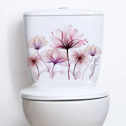 Plant Leaves Wall Sticker Toilet Sticker WC Self Adhesive Mural Beautify Flower Home Decoration Decals Refrigerator sticker-HomeDecorDecals_com