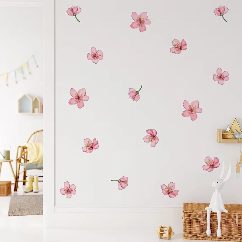 Pink Sakura Flowers Wall Decal | Home Decor displayed in room decor by HomeDecorDecals.