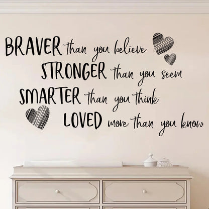 Close-up view of Warm Text Wall Decal | Home Decor by HomeDecorDecals.