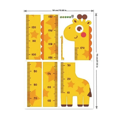 Children Growth Height Ruler Sticker To Measure And Record Kids Height With Unicorn Dinosaur Giraffe Cartoon Nursery Decor-HomeDecorDecals_com