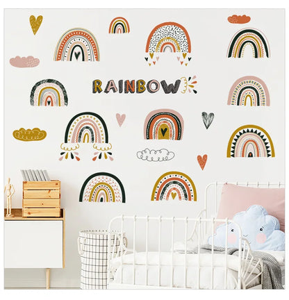 1x Cartoon Arch Rainbow DIY Wall Stickers for Baby Room Kids Bedroom Nursery Window Decor Removable PVC Decals Home Pieces Mural-HomeDecorDecals_com