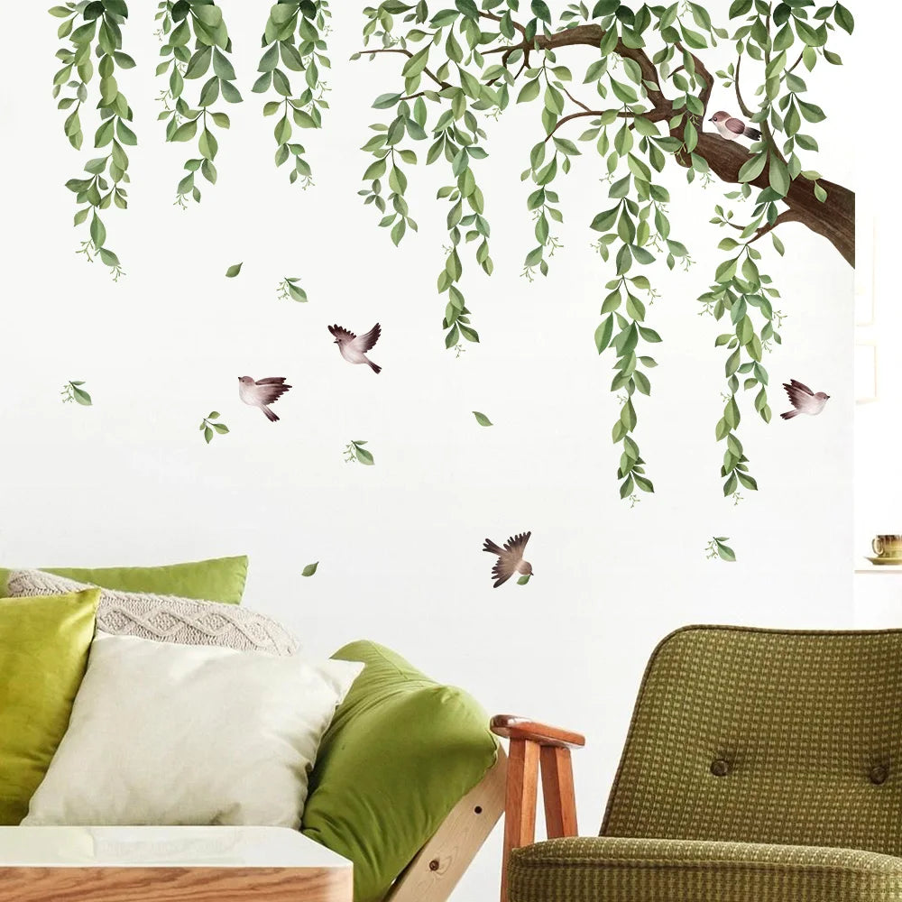 Additional view of Green Leaves Nature Wall Decal | Home Decor by HomeDecorDecals.