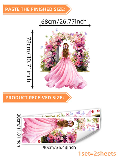 Princess Wall Decals, Butterfly Wall Decor, Peel and Stick Wall Stickers for Living Room, Dining Room, Kitchen-HomeDecorDecals_com