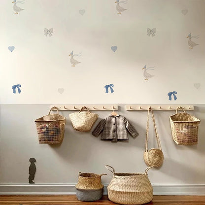 Vinyl Vintage Goose Themed Storybook Baby Room Nursery Wall Decal, Peel and Stick Reusable and Removable Goose Wall Stickers-HomeDecorDecals_com