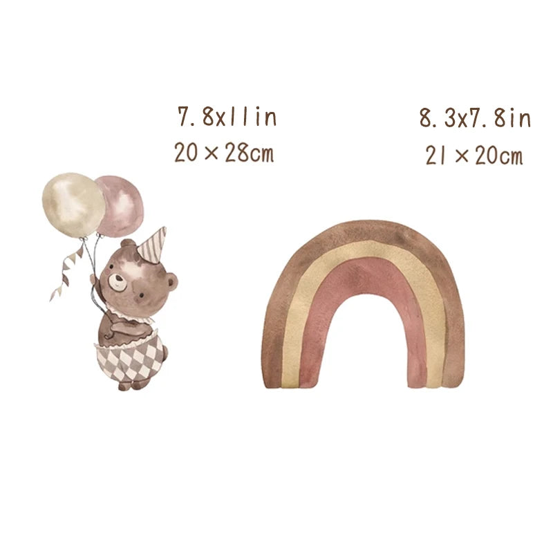 Small Town Wall Decals Animals Vinyl Nordic Style Wall Stickers Peel and Stick for Nursery Bedroom Kid Room Home Art Decor-HomeDecorDecals_com