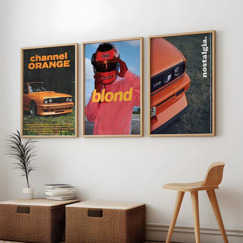 Modern Racing Blond Frank Ocean Cars Rap Hypebeast Fashion Wall Art Canvas Painting Posters For Living Room Home Decor-HomeDecorDecals_com