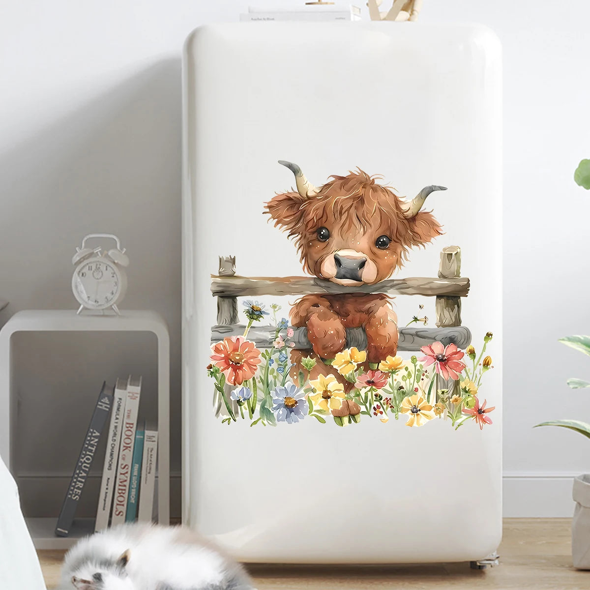 1pcs Self-adhesive PVC Wall Stickers Kids Room Decor Home Decoration Cartoon Flowers Cute Cow Wall Decals Fridge Bedroom Door-HomeDecorDecals_com