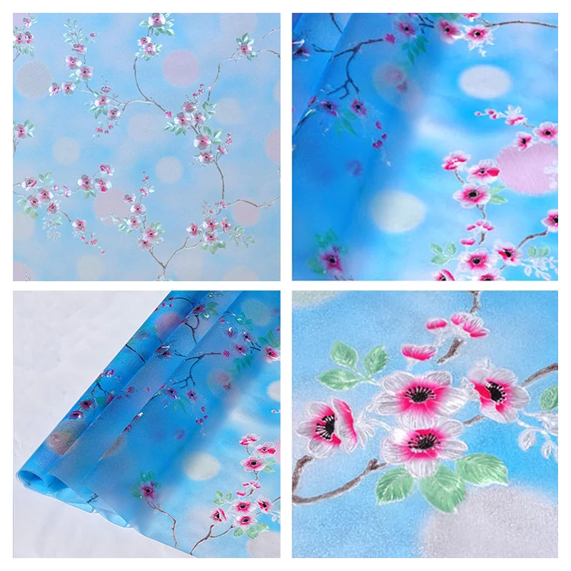 Window Privacy Film Adhesive Film Static Clings 3D Decorative Flower Window Film Stained Vinyl Glass Christmas Window Sticker-HomeDecorDecals_com