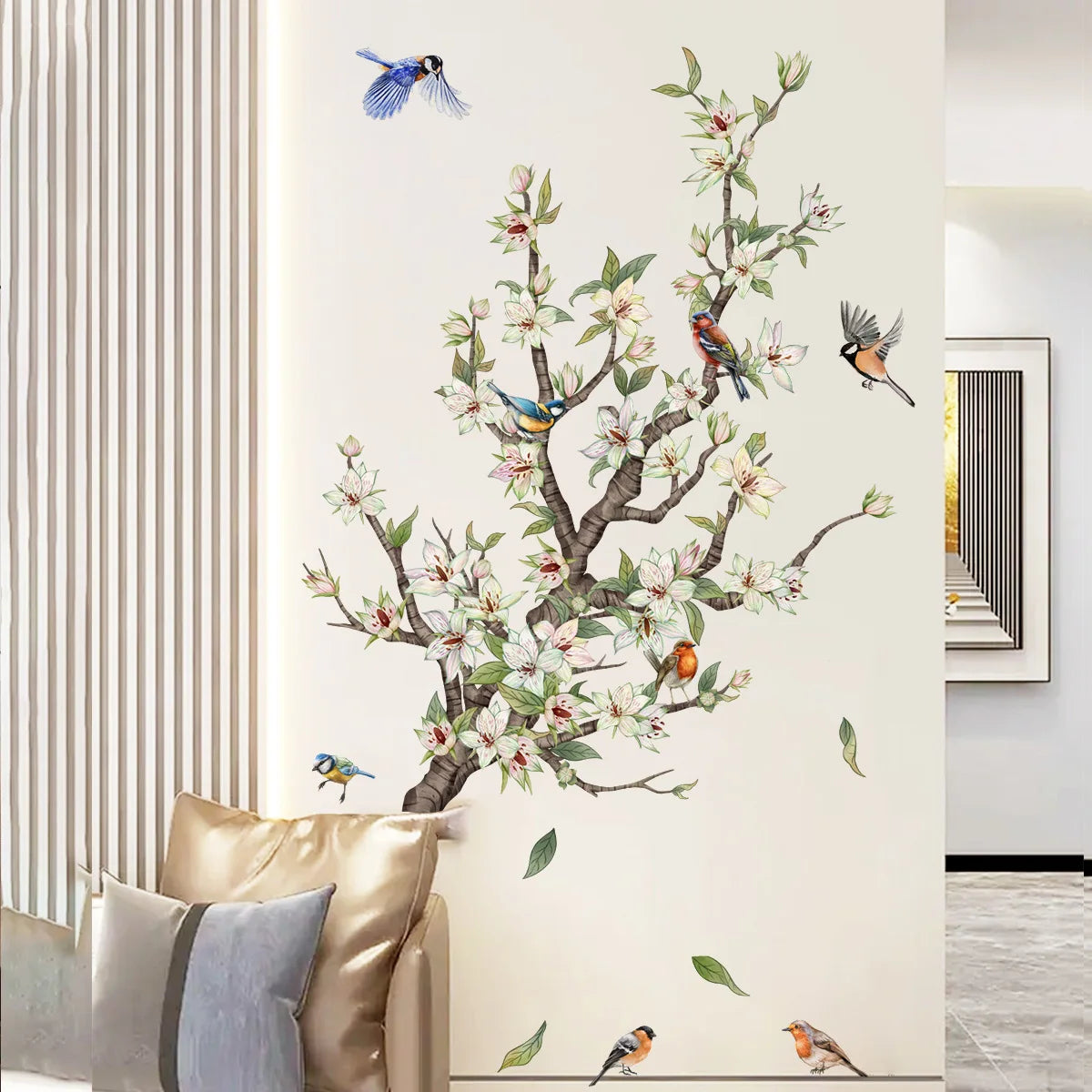 Tree Branch Bird and Butterfly Wall Decal | Home Decor by HomeDecorDecals.