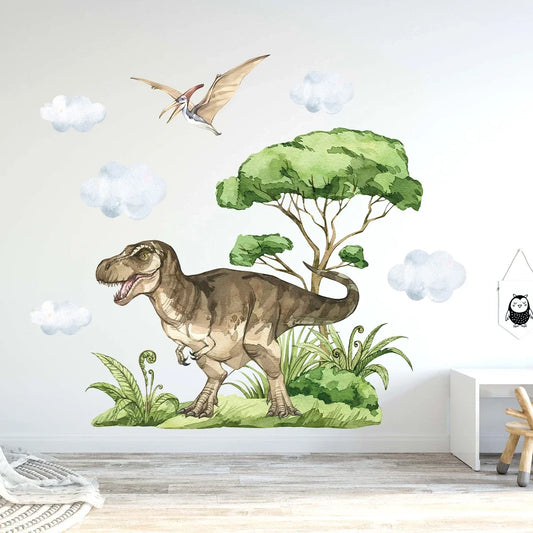 Watercolor Dinosaur Wall Sticker PVC Kids Room Decor-HomeDecorDecals_com