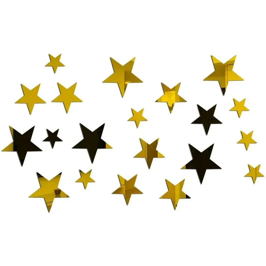 3D Acrylic Star Mirror Wall Decal | Home Decor removable peel and stick wall decal by HomeDecorDecals.