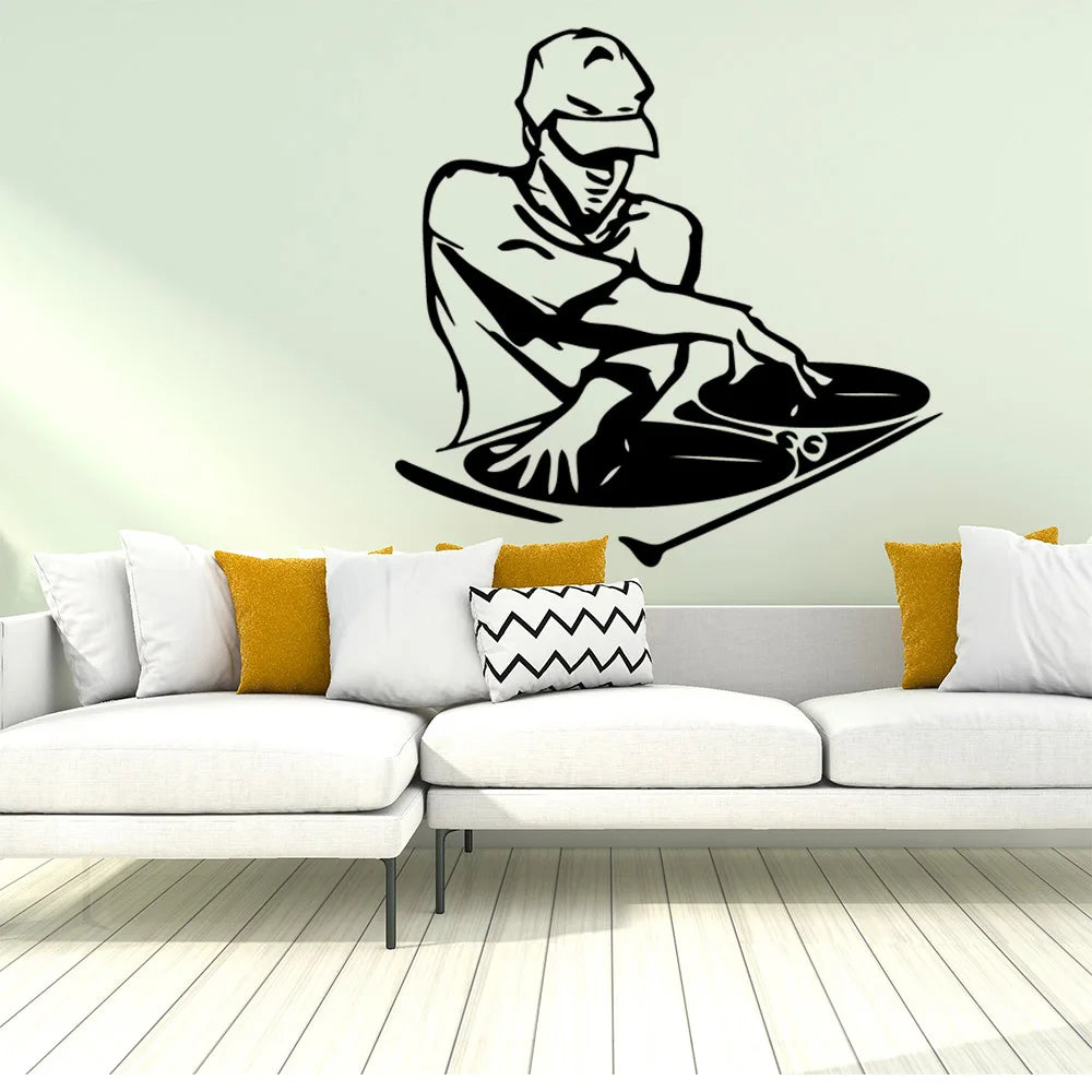 Detailed look at DJ Wall Decal | Gaming Room Decor by HomeDecorDecals.