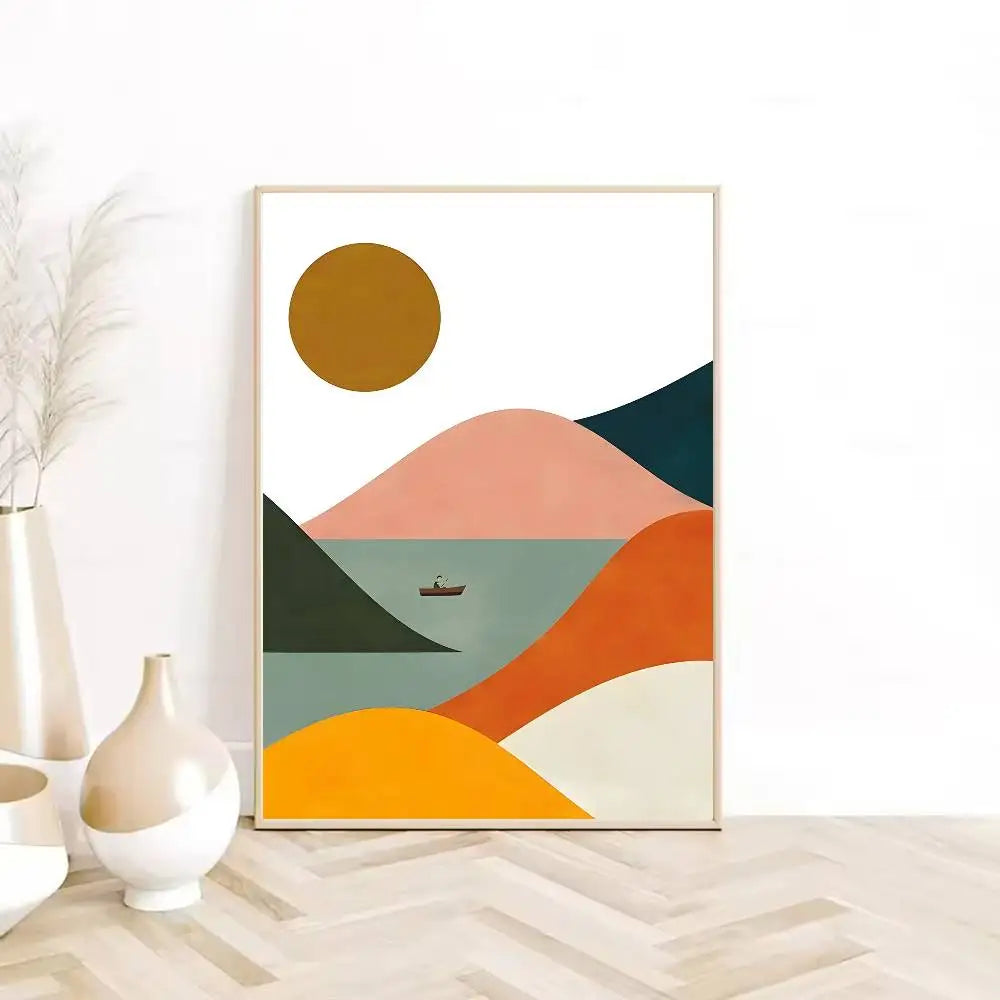 Canvas Painting Boho Abstract Poster HD sticky wall waterproof home living room bedroom Dorm bar aesthetic decoration-HomeDecorDecals_com