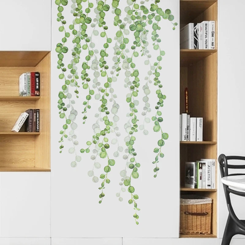 Tropical Leaves and Flowers Wall Decal | Home Decor displayed in room decor by HomeDecorDecals.