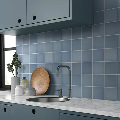 Alternative angle of Waterproof 3D Matte Tile Vinyl Wall Decal | Room Decor by HomeDecorDecals.