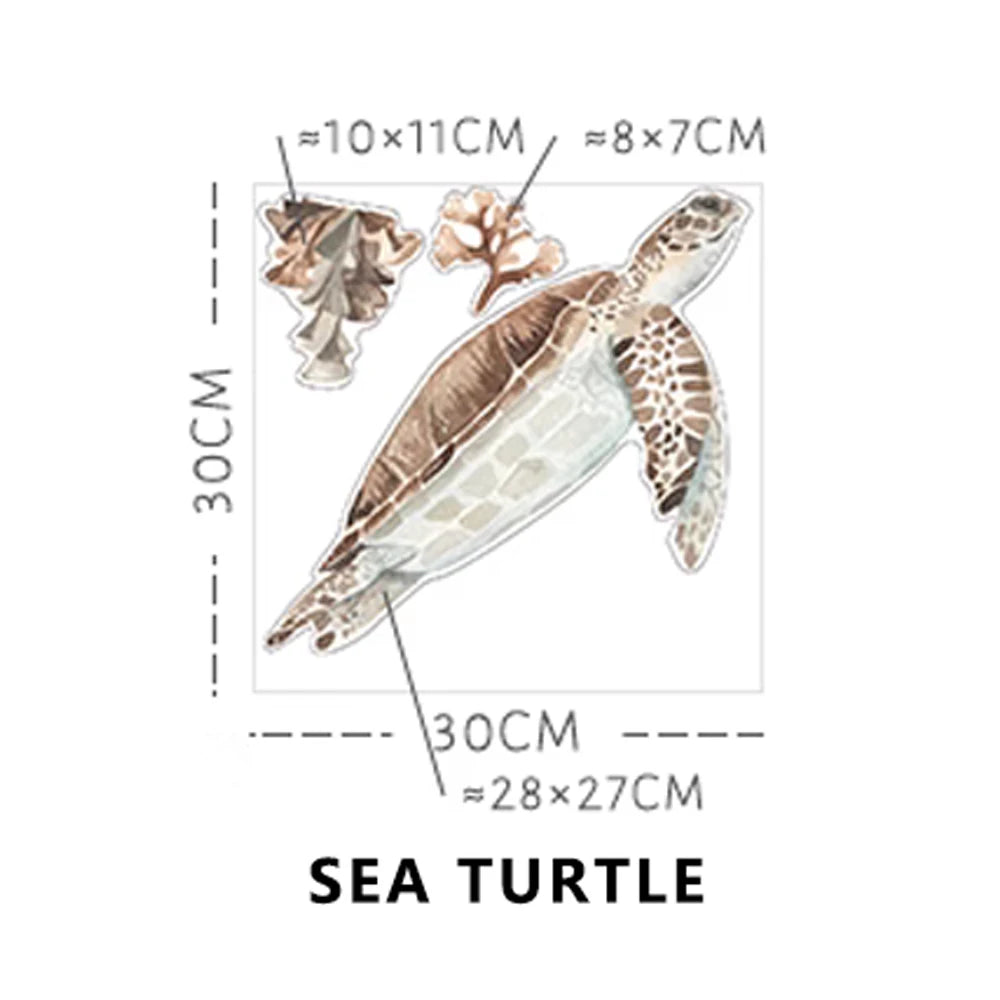 Detailed look at Underwater Sea Animals World Wall Decal | Home Decor by HomeDecorDecals.