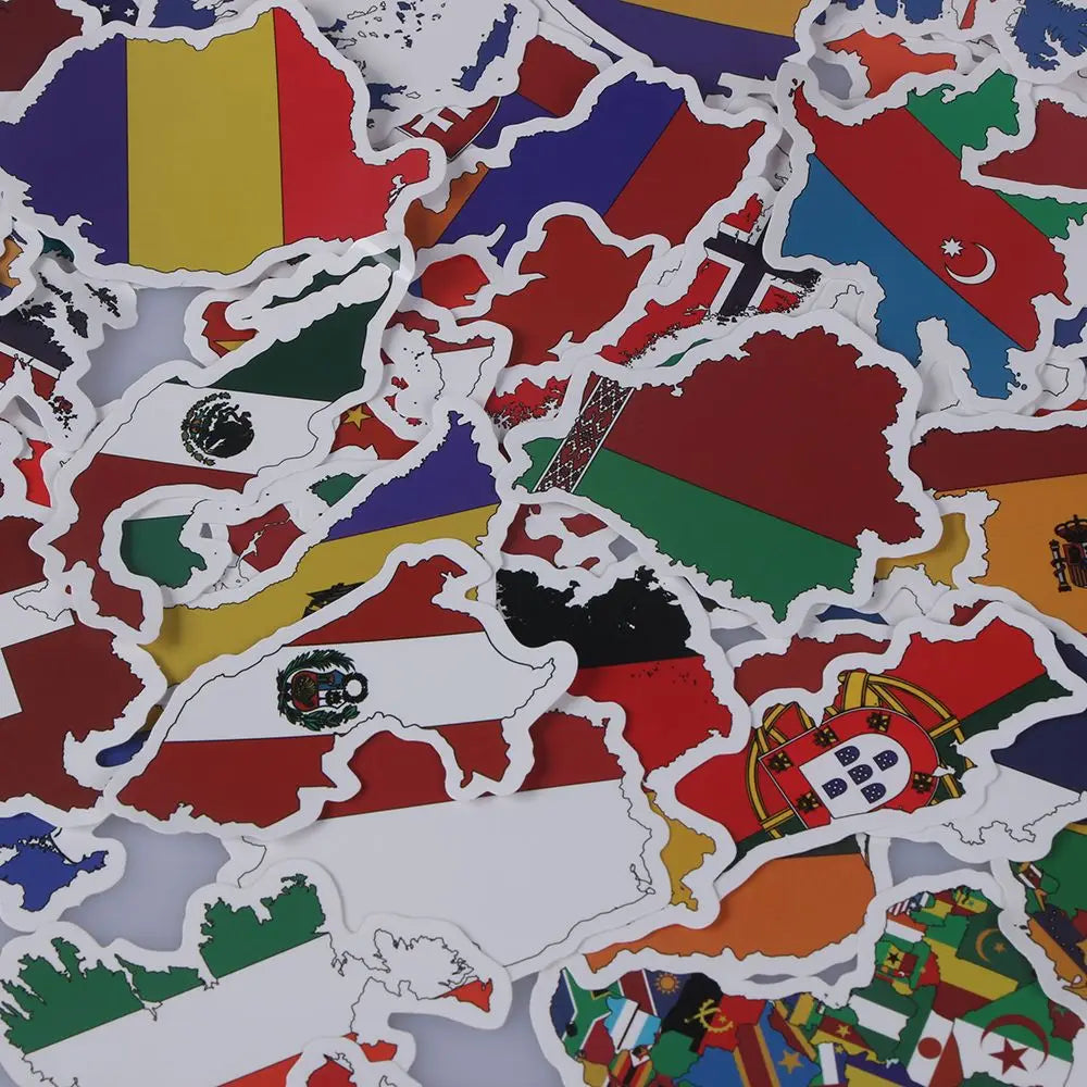 Close-up view of National Flags DIY Wall Sticker | Home Decor by HomeDecorDecals.