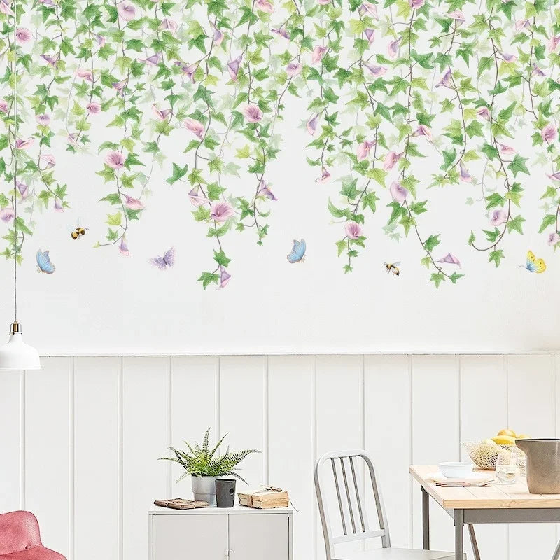 Morning Glory Vine Wall Decal | Home Decor design details by HomeDecorDecals.