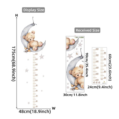 Kids Height Chart Wall Sticker Bear PVC-HomeDecorDecals_com