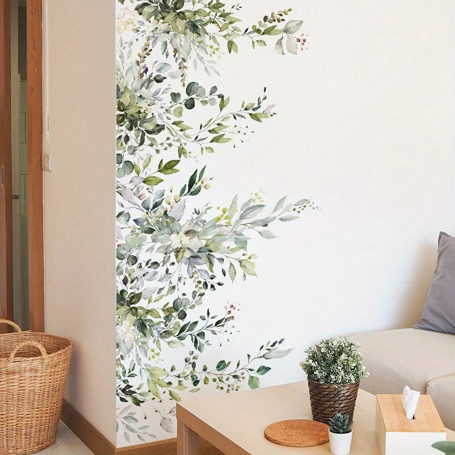 Watercolour Flower Plant Vine Wall Decal | Home Decor displayed in room decor by HomeDecorDecals.
