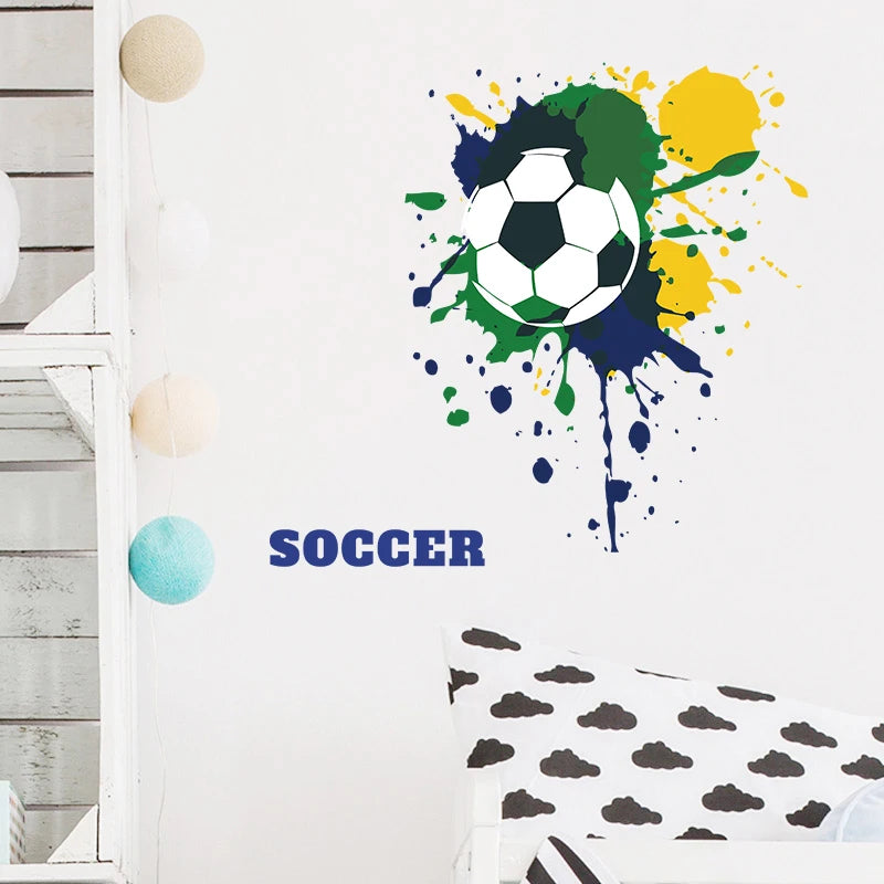 World Soccer Football Game Wall Sticker for Living Room Bedroom Home Decorative Wall Decals Kids Room Murals wallpaper Decor PVC-HomeDecorDecals_com
