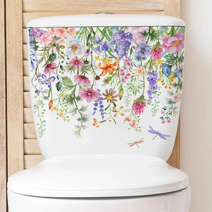 Plant Leaves Wall Sticker Toilet Sticker WC Self Adhesive Mural Beautify Flower Home Decoration Decals Refrigerator sticker-HomeDecorDecals_com