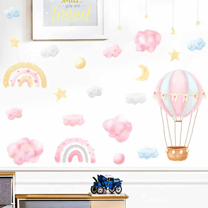 1x Cartoon Arch Rainbow DIY Wall Stickers for Baby Room Kids Bedroom Nursery Window Decor Removable PVC Decals Home Pieces Mural-HomeDecorDecals_com