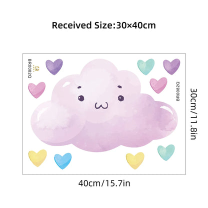 Cartoon Cute Cloud Love Rainbow Wall Stickers Decoration for Bedroom Girls Gift Kids Room Wall Art Living Room Wall Decals DIY-HomeDecorDecals_com