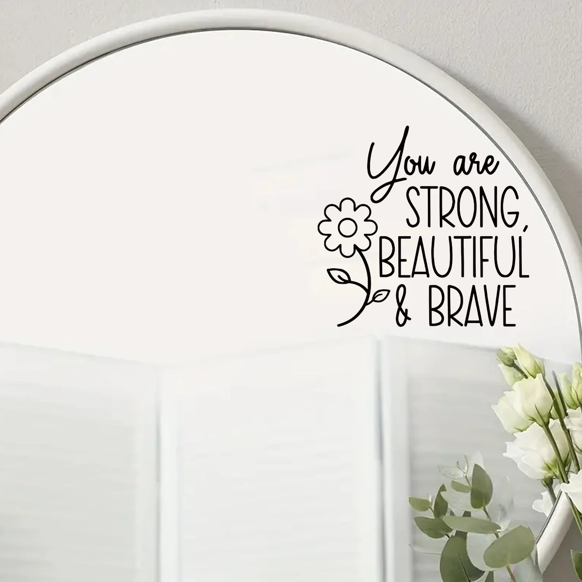 Beautiful Text and Flower Wall Decal | Home Decor removable peel and stick wall decal by HomeDecorDecals.