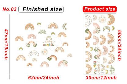 1x Cartoon Arch Rainbow DIY Wall Stickers for Baby Room Kids Bedroom Nursery Window Decor Removable PVC Decals Home Pieces Mural-HomeDecorDecals_com