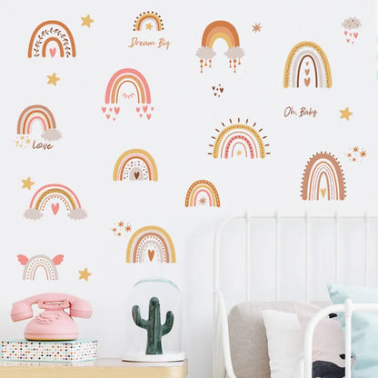1x Cartoon Arch Rainbow DIY Wall Stickers for Baby Room Kids Bedroom Nursery Window Decor Removable PVC Decals Home Pieces Mural-HomeDecorDecals_com