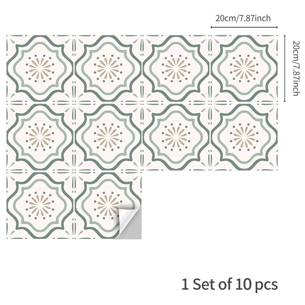 Additional view of Vinyl Waterproof Tile Decal | Home Decor by HomeDecorDecals.
