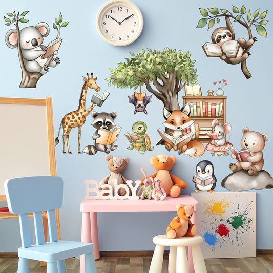 Animals Under The Forest Wall Stickers Children's Rooms Boys' Bedrooms Wallpapers Baby Rooms Decorations Jungle Animal Murals-HomeDecorDecals_com