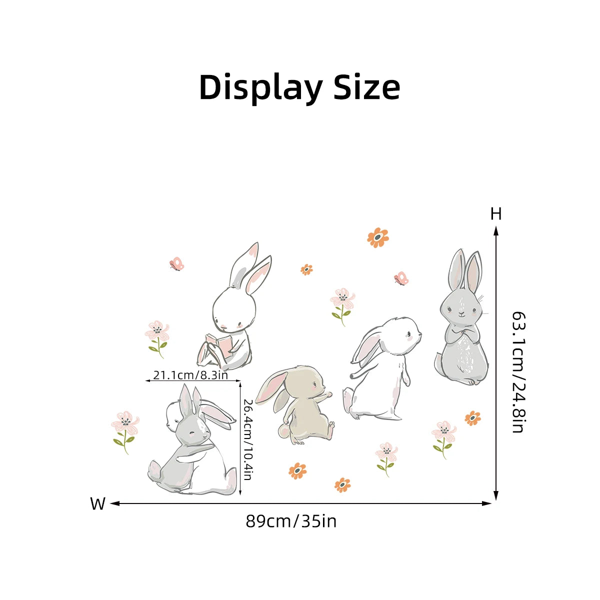 Colourful Cartoon Bunny Wall Sticker-HomeDecorDecals_com