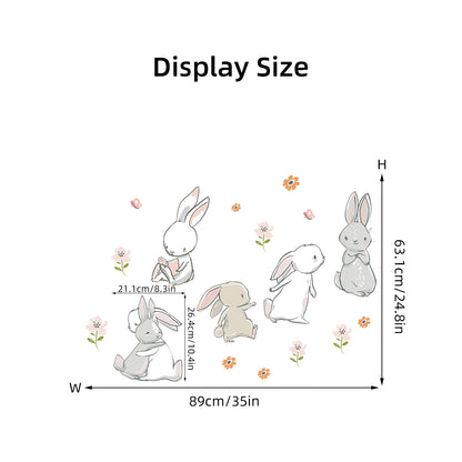 Colourful Cartoon Bunny Wall Sticker-HomeDecorDecals_com