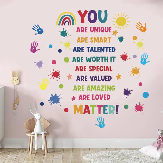 English motivational text wall sticker, removable children's room, daycare background decoration wall sticker-HomeDecorDecals_com