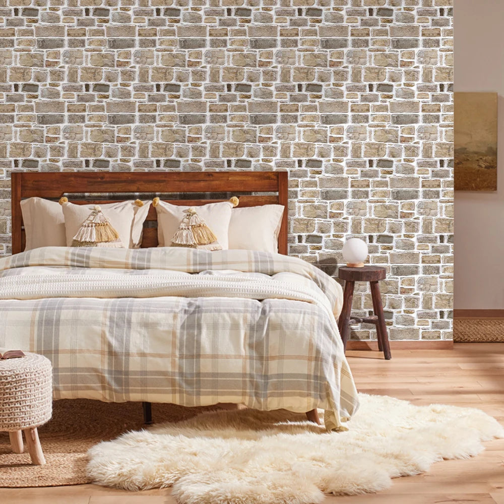 3D Tile Stickers, 3D Faux Stone Textures, Matte, 30cm x 30cm, Water and Mold Resistant, for Living Room, Kitchen Wall Update-HomeDecorDecals_com