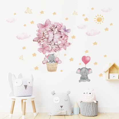 Cute Rabbit And Balloon Wall Decal for Kids-HomeDecorDecals_com