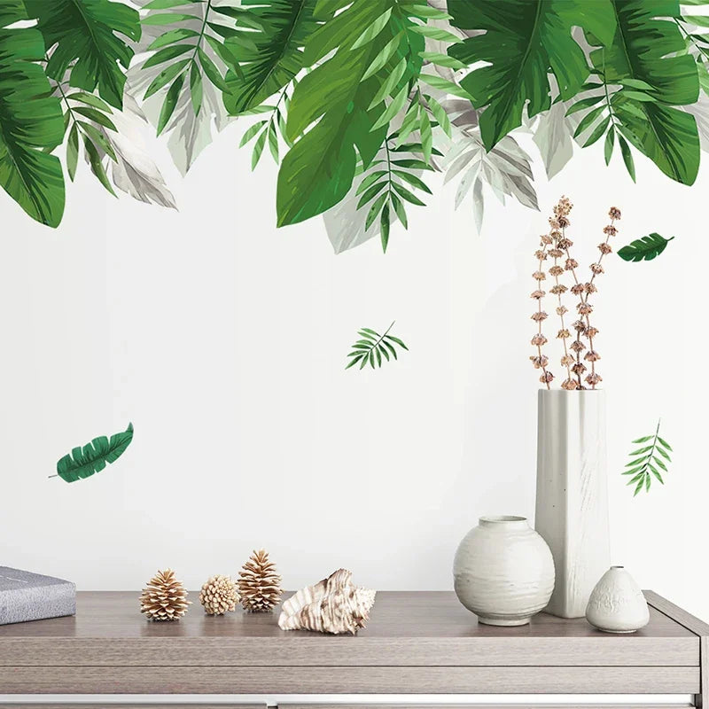 Tropical Palm Leaves Wall Decal | Home Decor displayed in room decor by HomeDecorDecals.