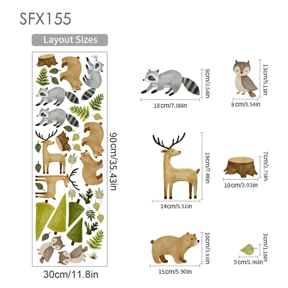 Cartoon Safari Animals Wall Decal | Room Decor decorative wall feature by HomeDecorDecals.
