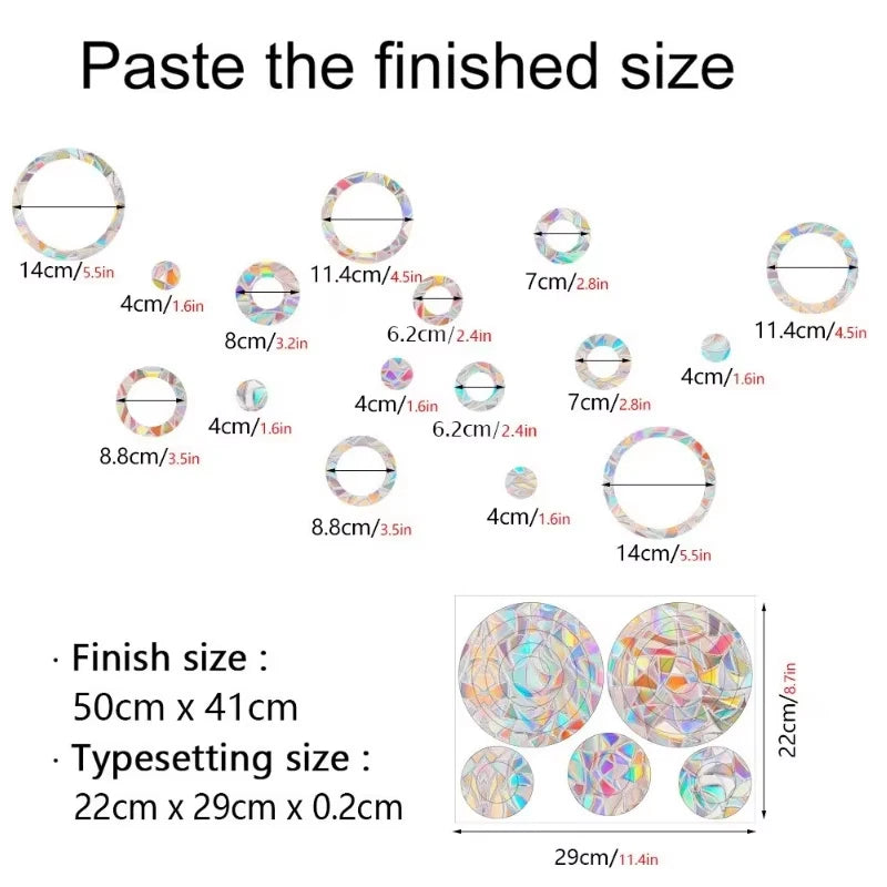 29 Stylels Rainbow Maker Sun Catcher Wall Stickers Cat Bird Star Mushroom Moon Sun DIY Window Glass Electrostatic Prisms Sticker-HomeDecorDecals_com