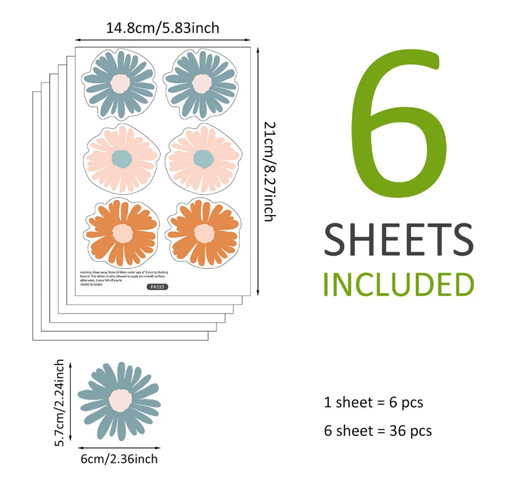Waffle Daisy Flowers Wall Decal | Home Decor design details by HomeDecorDecals.