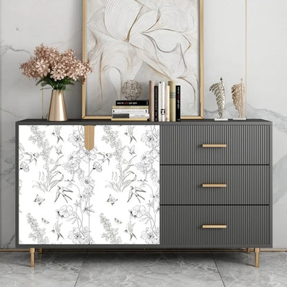 Green White Leaves Wallpaper | Home Decor decorative wall feature by HomeDecorDecals.