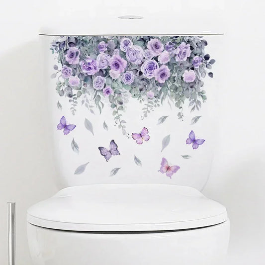 Plant Leaves Wall Sticker Toilet Sticker WC Self Adhesive Mural Beautify Flower Home Decoration Decals Refrigerator sticker-HomeDecorDecals_com