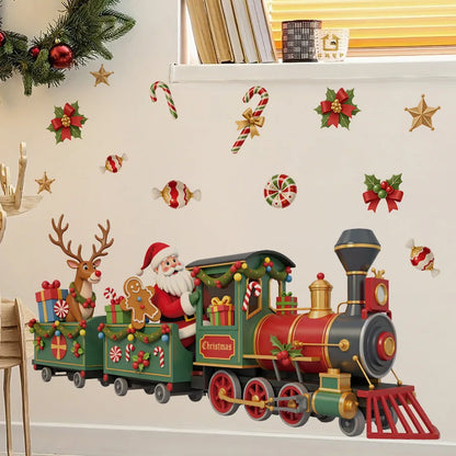 Santa Train Christmas Wall Sticker | Room Decor displayed in room decor by HomeDecorDecals.