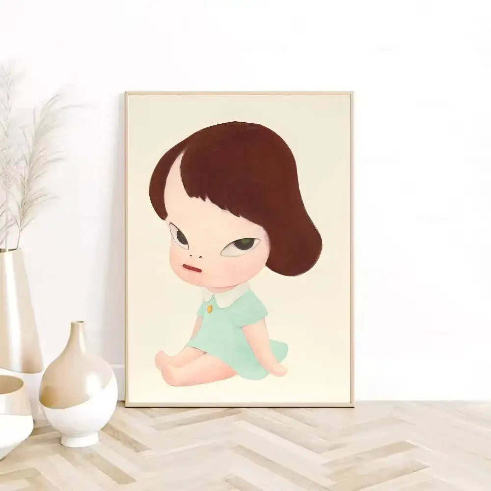 Y-Yoshitomo Nara Art Lovely melancholy Poster HD sticky wall waterproof home living room bedroom Dorm bar aesthetic decoration-HomeDecorDecals_com